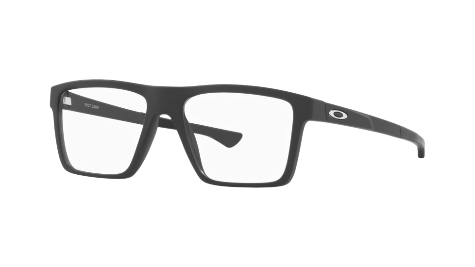 Oakley Volt Drop Satin Black 54 Eyesize eyeglasses (quarter view)