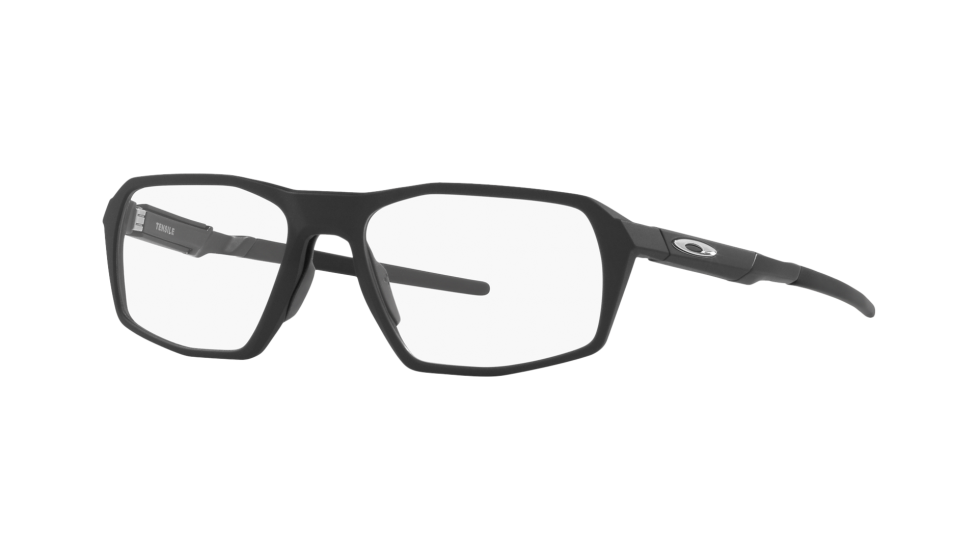 Oakley Tensile Satin Black 56 Eyesize eyeglasses (quarter view)