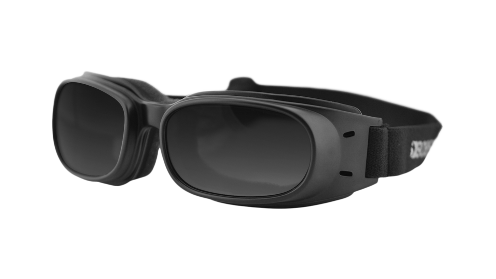 Bobster Piston Goggle Black - Smoke with smoke lenses (quarter view)
