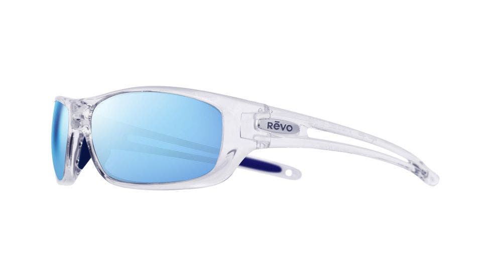 Revo Coast Crystal sunglasses with blue water lenses (quarter view)