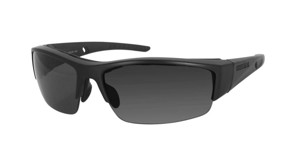 Bobster Ryval 2 Matte Black - Smoke sunglasses with anti-fog smoke lenses (quarter view)