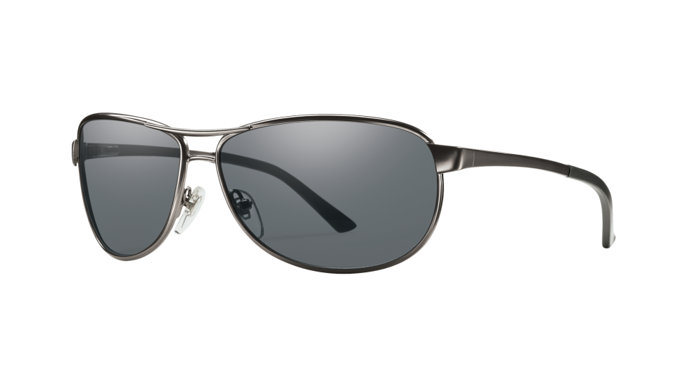Smith Gray Man Elite Matte Gunmetal sunglasses with carbonic elite ballistic grey lenses (quarter view)