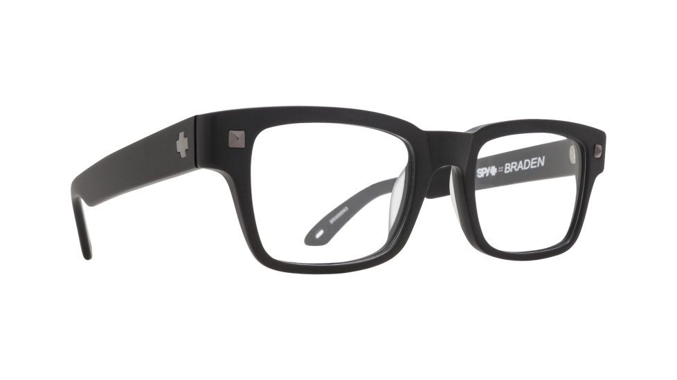 Spy Braden Matte Black 49 Eyesize eyeglasses (quarter view)